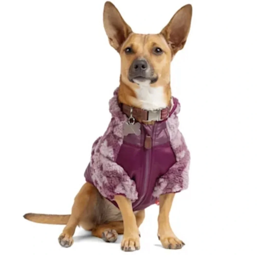 NWT Reddy Sherpa hooded dog jacket M